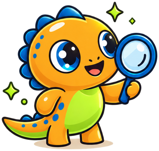 Pangi mascot inspecting with a magnifying glass, representing careful security review