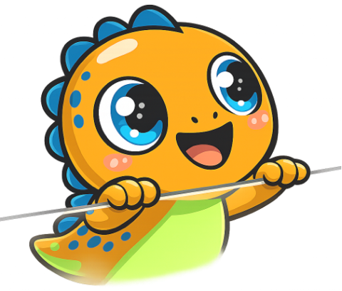 Pangi mascot peeking over a ledge with a friendly smile, ready to help